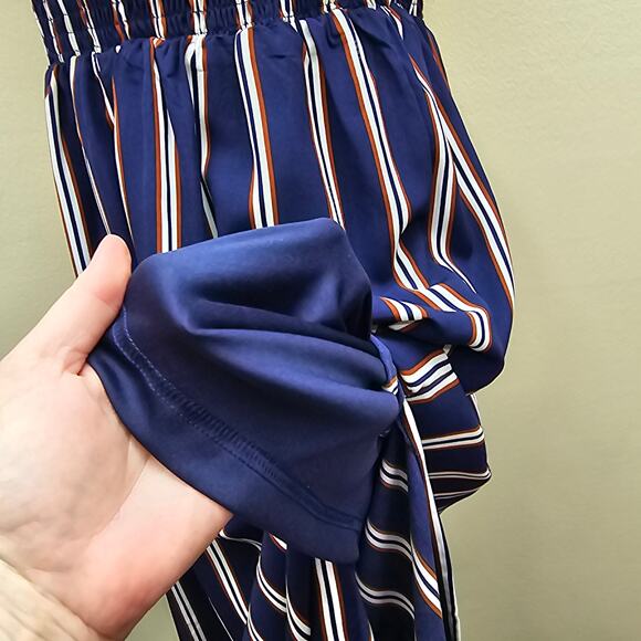 Altar'd State Striped Maxi Dress Side Slits Blue Multicolor Size Small Nautical - Picture 4 of 7